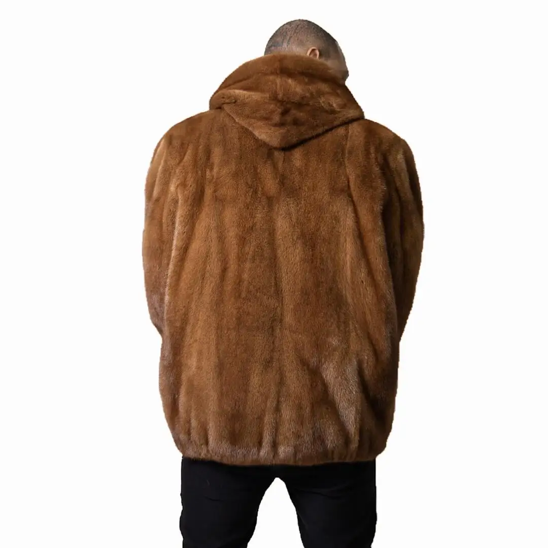 Winter Men's Real Genuine Mink Fur Coat Luxury Fashion Jacket Warm Thick Outwear