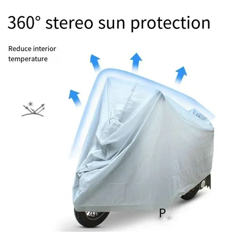 

Motorcycle Sun Protection Cover Waterproof UV Proof PEVA Material Dustproof Indoor/Outdoor Single-Layer Bike Clothing Protector