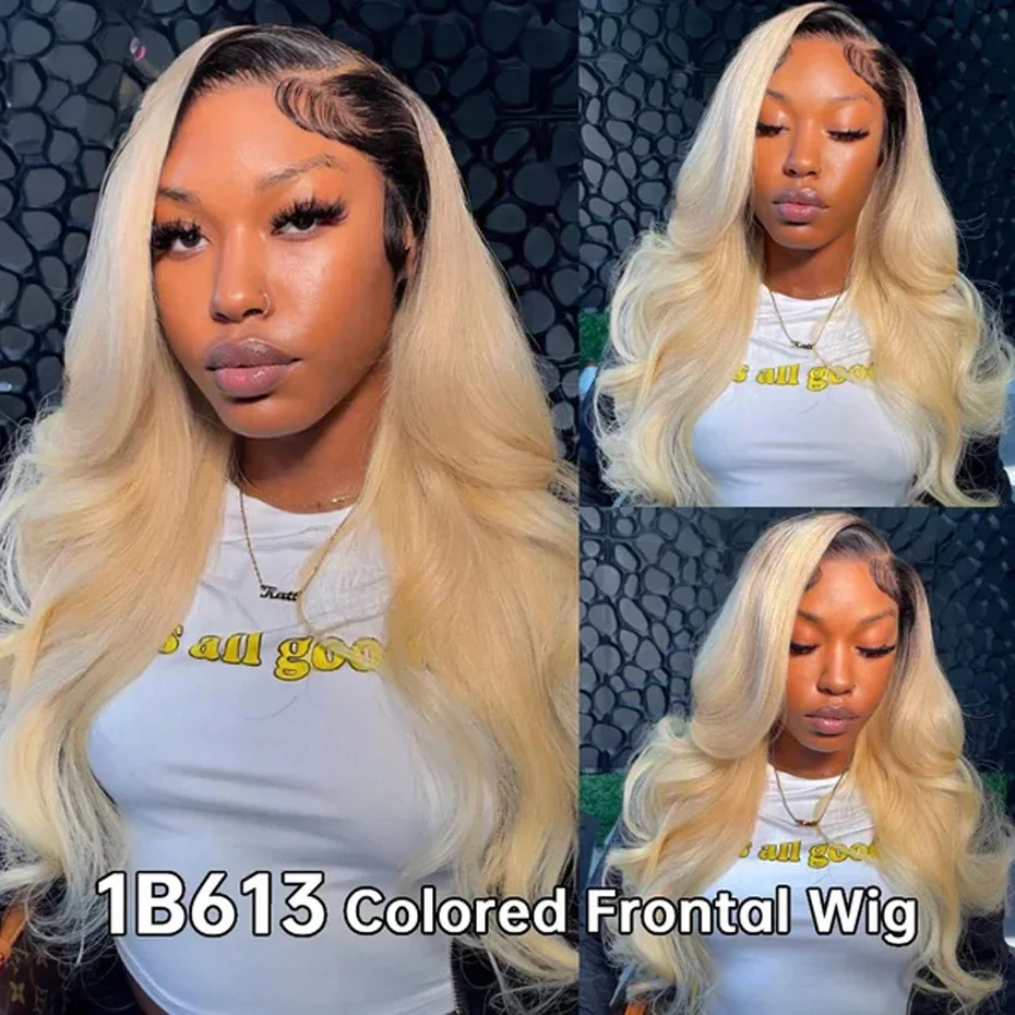 

1B 613 Blonde Ombre Human Hair Wigs 13x6 HD Lace Frontal Wig 613 Human Hair Wig Body Wave Lace Front Wigs 30 40 inches Long Colored Wigs Vietnamese Raw Human Hair Wig Full Lace Frontal Wigs With Pre Plucked Transparent Lace Front Human Hair Wigs For Women