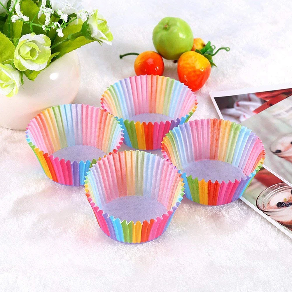 100PCS Cake Paper Cups Mini Cupcake Muffin CupCake Baking Mold Dessert Paper Cup Cake Tray Pastry Tools Supplies Cake Tools