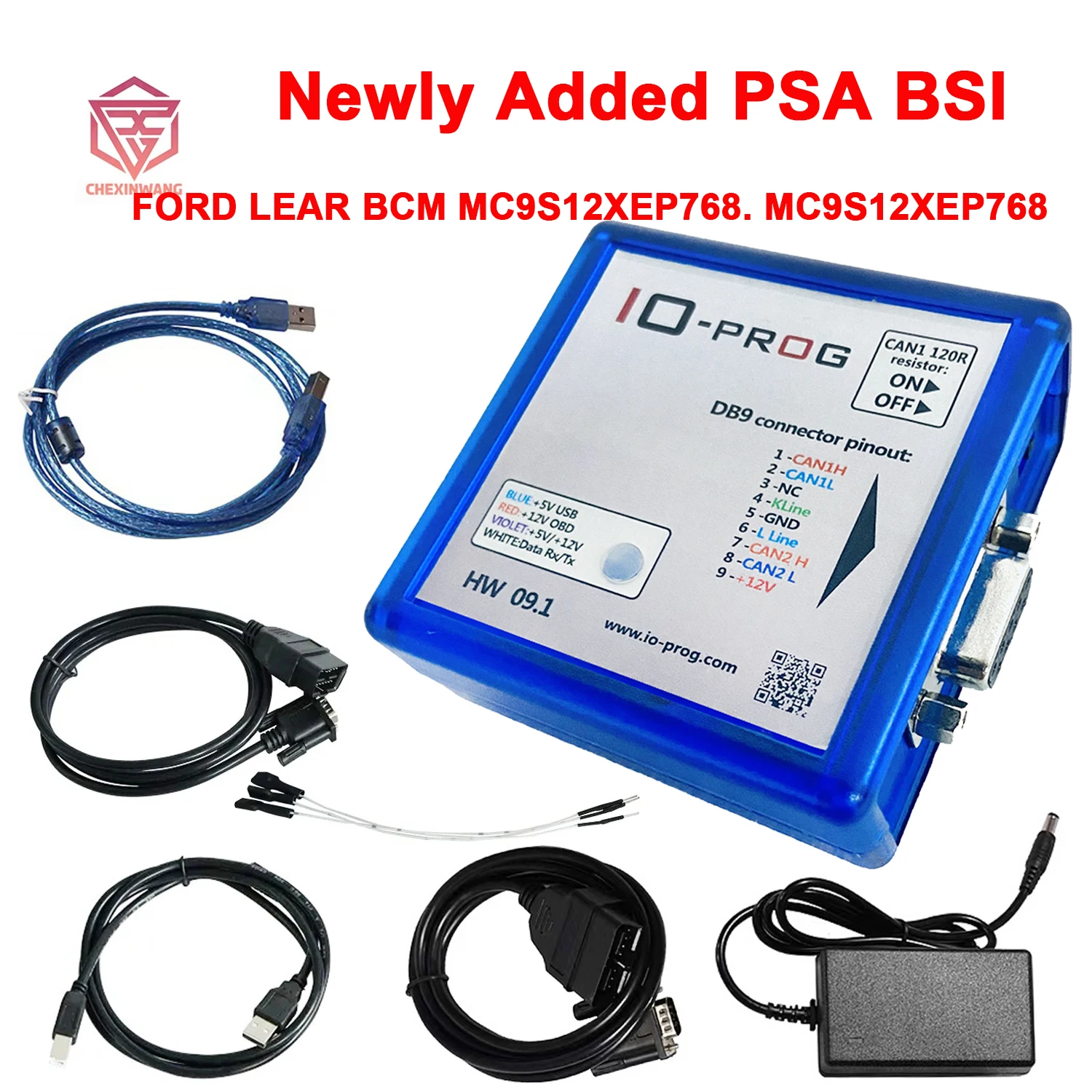 IO-PROG New license added PSA BSI with board Support Old IOPRG ECU BCM TCM EPS K-line and CAN Support BD9 and OBD TOOL IO PROG