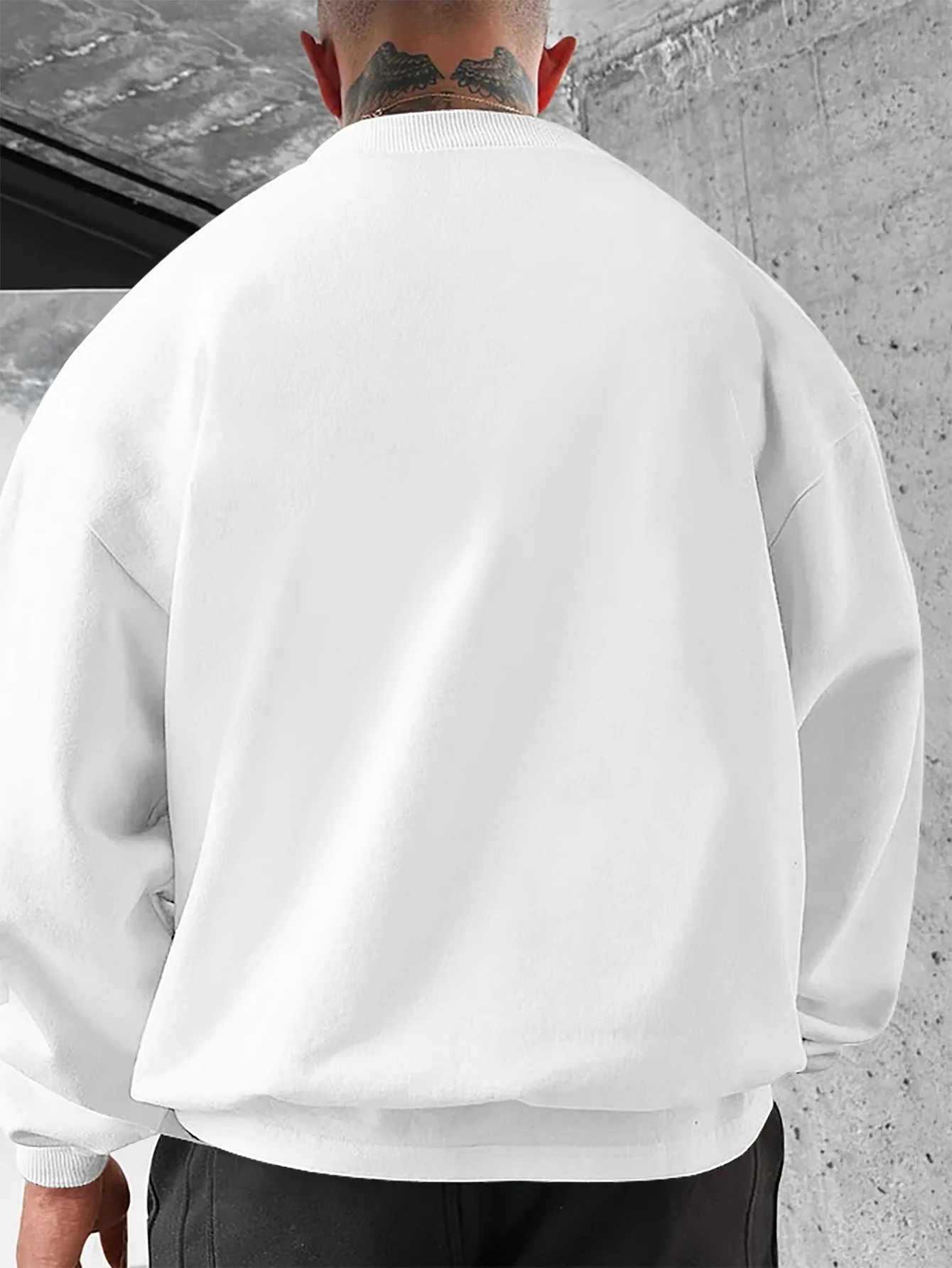 Übergroßer Herren-Sweatshirt mit Nummer 23, Rundhalsausschnitt, lässiger Pullover mit langen Ärmeln im Street-Style. – Detail 5