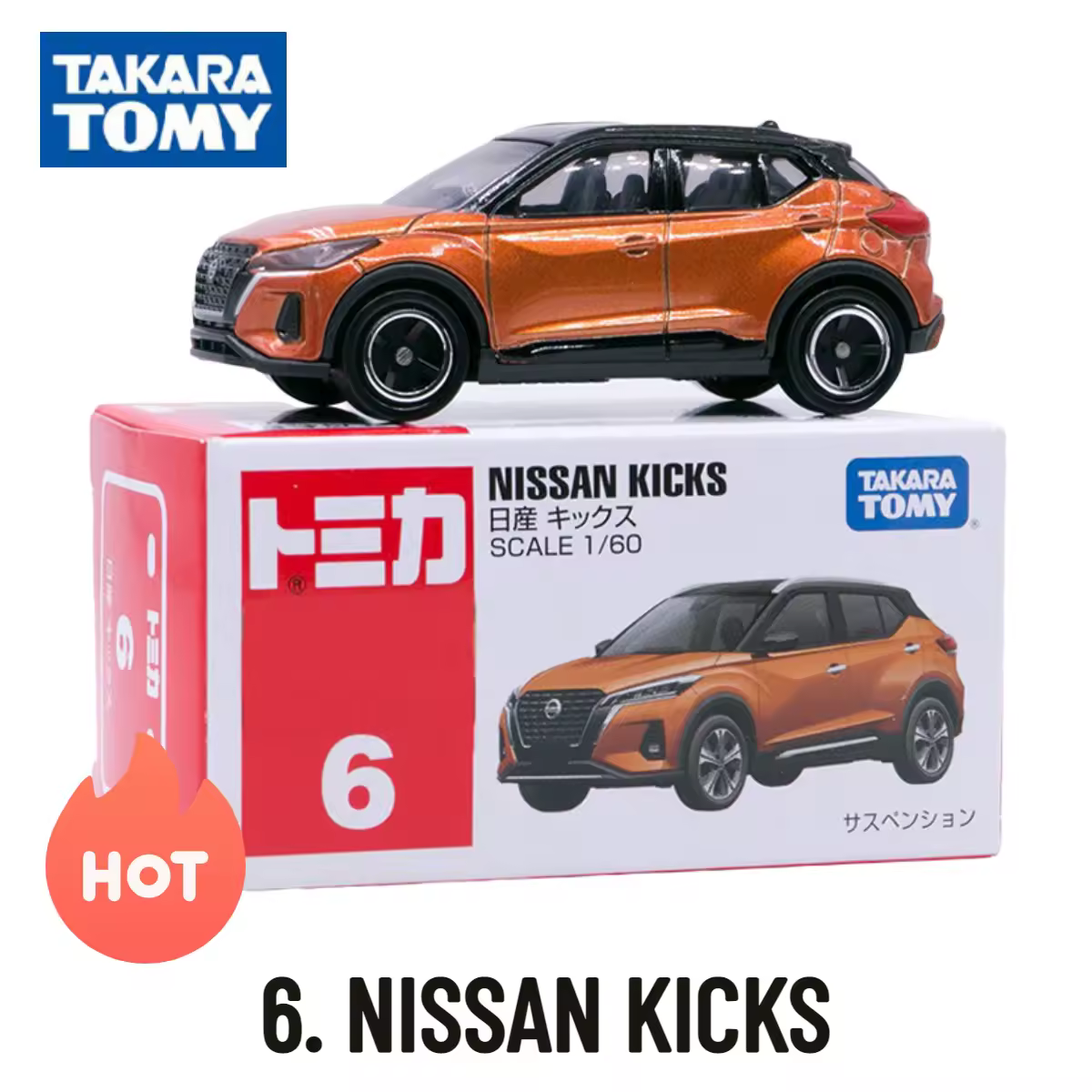 Takara Tomy-Tomica Replica Car Model, NISSAN KICKS Scale, coleção clássica 1-30, brinquedos de presente de Natal para meninos