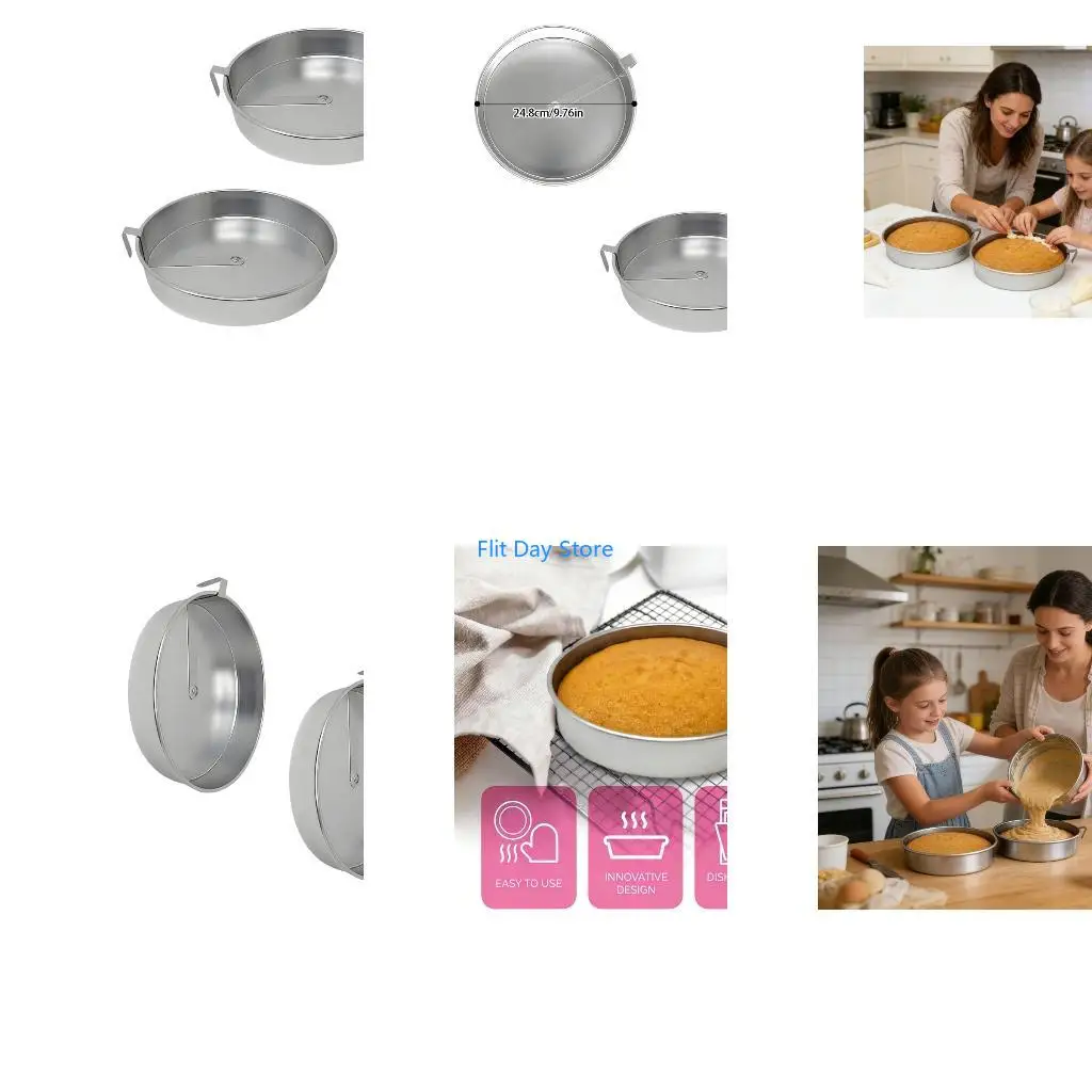 F92C 2 Piece Round Cake Pan Set produced From Strong Metal For Skilled Baking