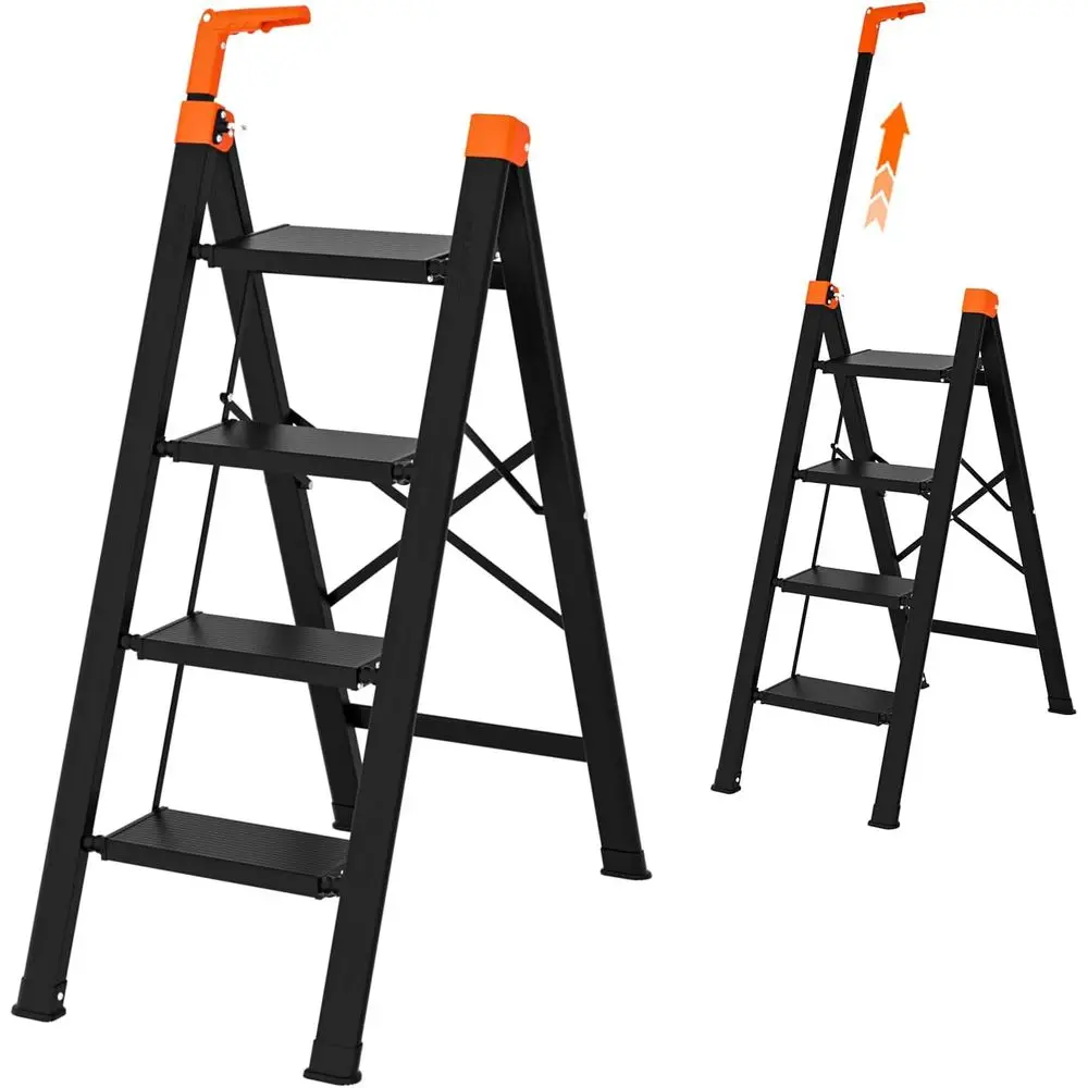 

4 Step Ladder with Single-Handrail,Lightweight 4 Step Ladder,600lbs Max Load Heavy Duty Step Stool or Kitchen,Home,Oice