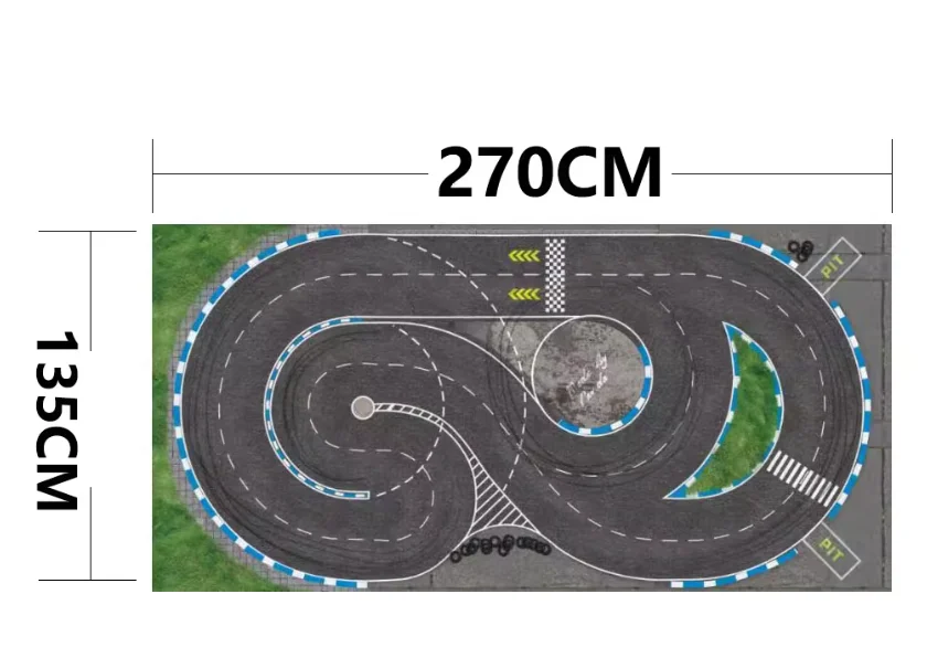 2Mm Thick RC Drift Track Floor, 1/24/28 Mosquito Car Track with Sound Insulation for Rear Drive & 4WD RC Cars