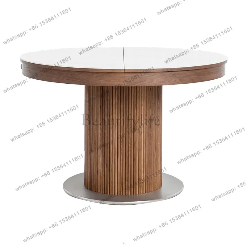 FG40Solid wood retractable dining table oval medieval square pull B & B home kitchen dining table