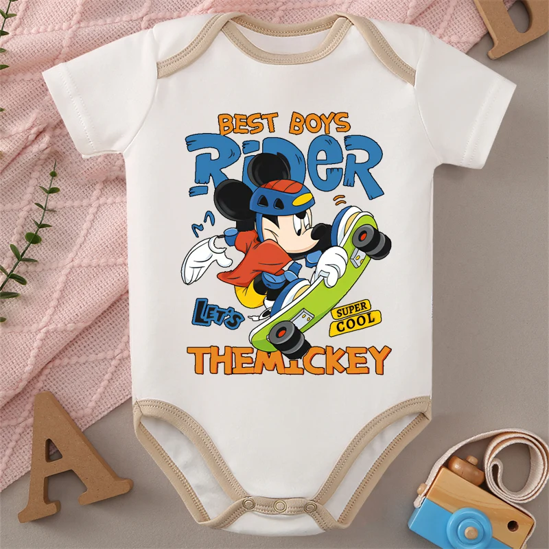 

MINISO Mickey ＆ Friends Print Baby Cloths 100% Cotton Jumpsuit Onesie Bodysuit for 0 To 12 Months Newborn Best Gift for Baby
