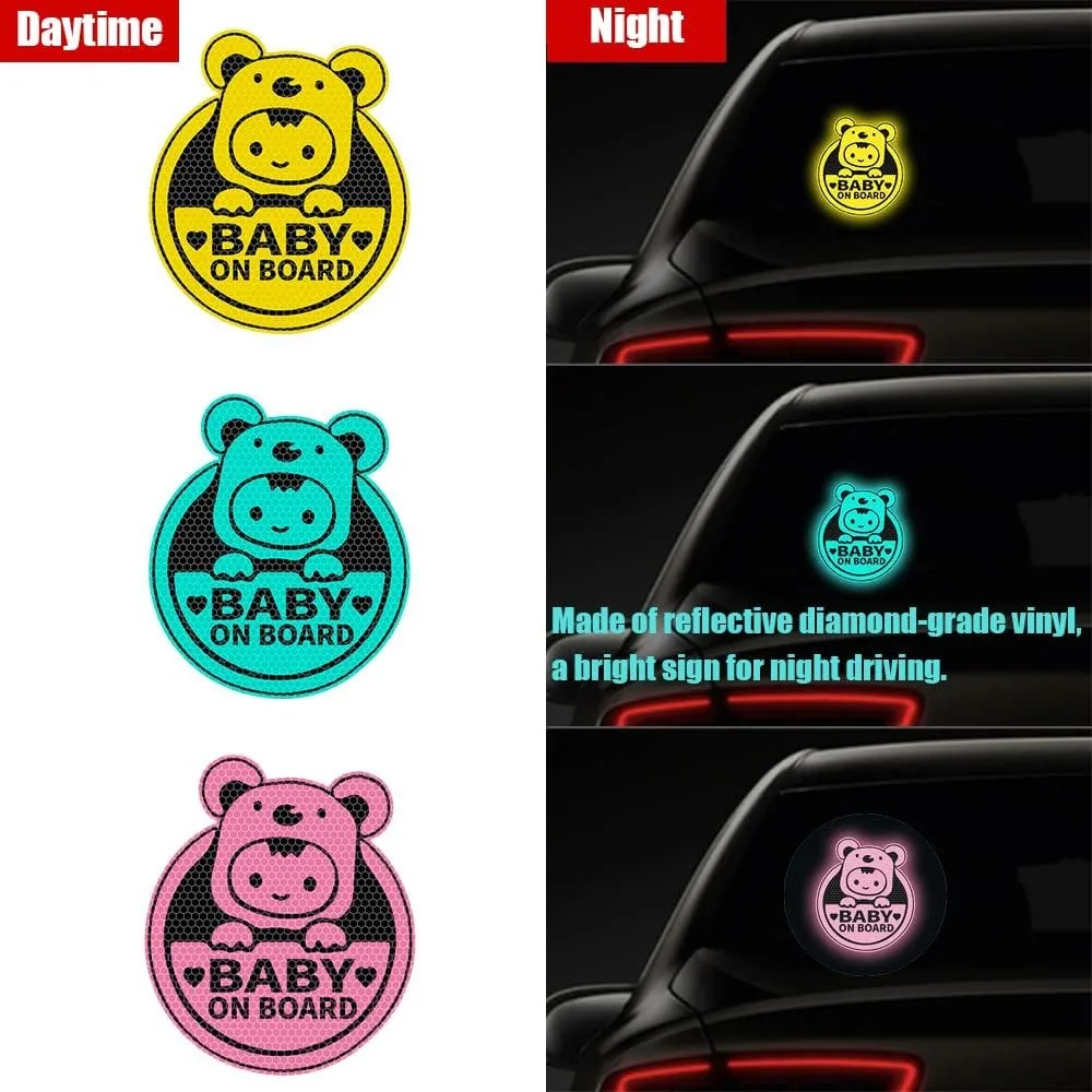 Baby On Board Sticker for Cars, Cute Koala High Intensity Reflective Waterproof Vinyl Car Decal Kids in Car Safety Sign 6"x7" view 3