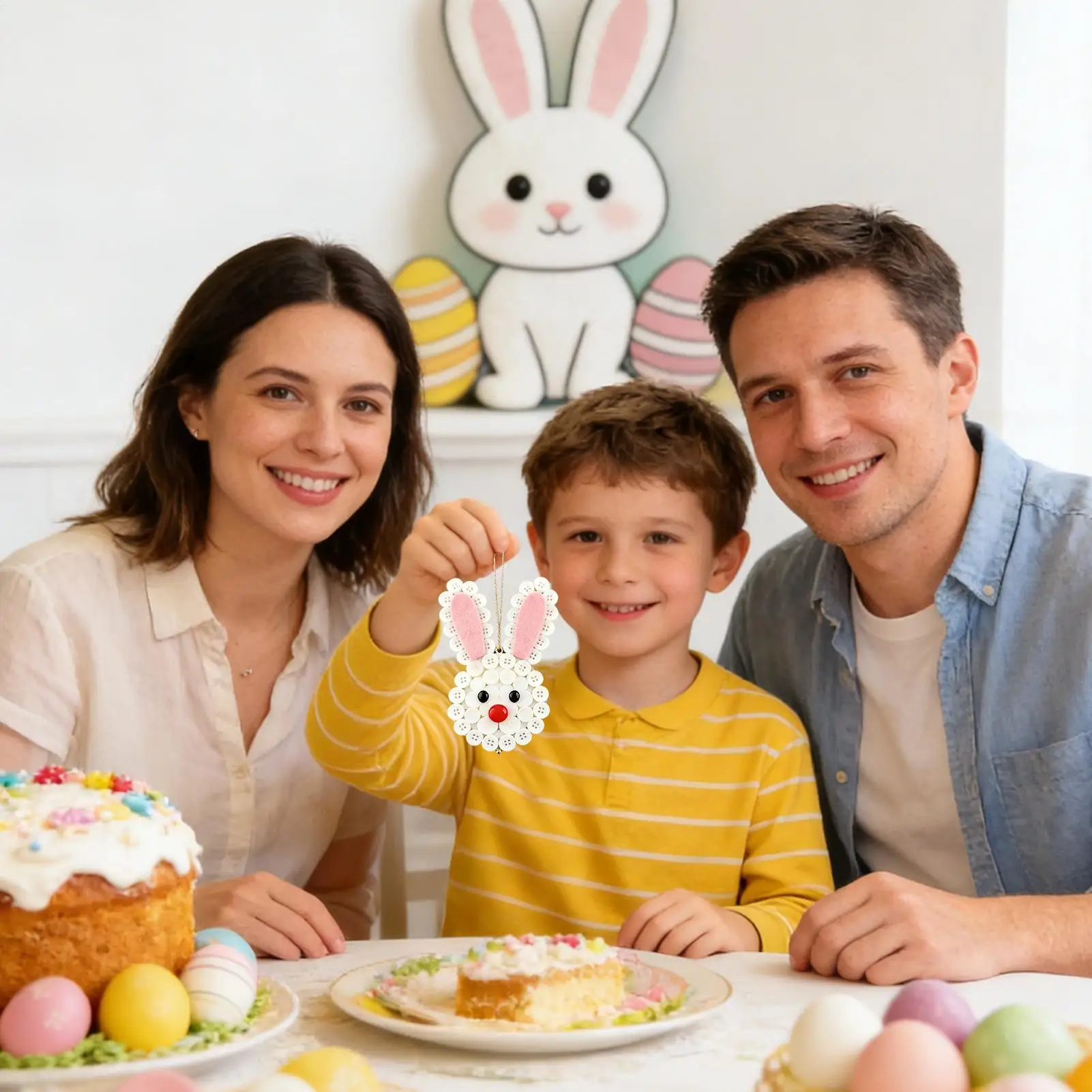 Button Crafts Easter Bunny Cute Home Decor Holiday Carrot Craft Buttons Kit For Adults Kids Living Room Bedroom Wall Door