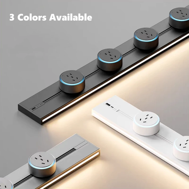 USB Track Sockets Wall Mounted Romovable Rail Power Outlet UK US EU FR RUS BR AU IT IL Standard Kitchen Electrical Plug Adapter
