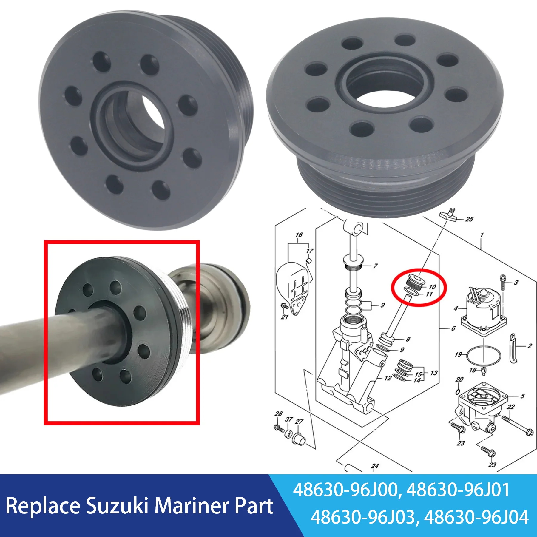48630-96J04 2 pièces adaptées pour Suzuki 4 temps DF 90 - 300 HP moteur hors-bord garniture de vis capuchon d'extrémité de cylindre 48630-96J01 48630-96J02