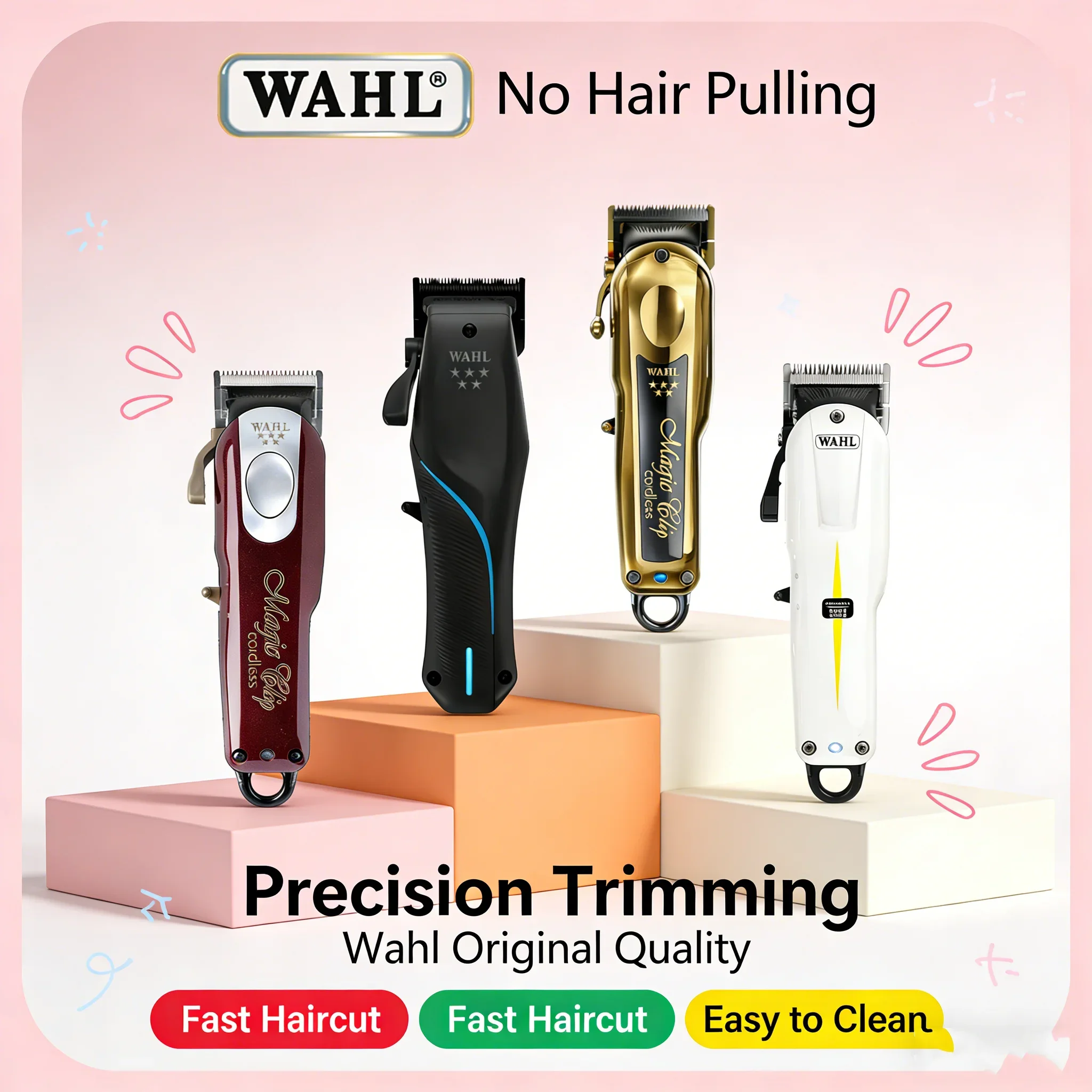 Cortadora de Pelo Profesional Inalámbrica Wahl 5 Star 8148 Vapor Magic Clip Legend Senior, Recortadora de Pelo Dorada para Estilistas