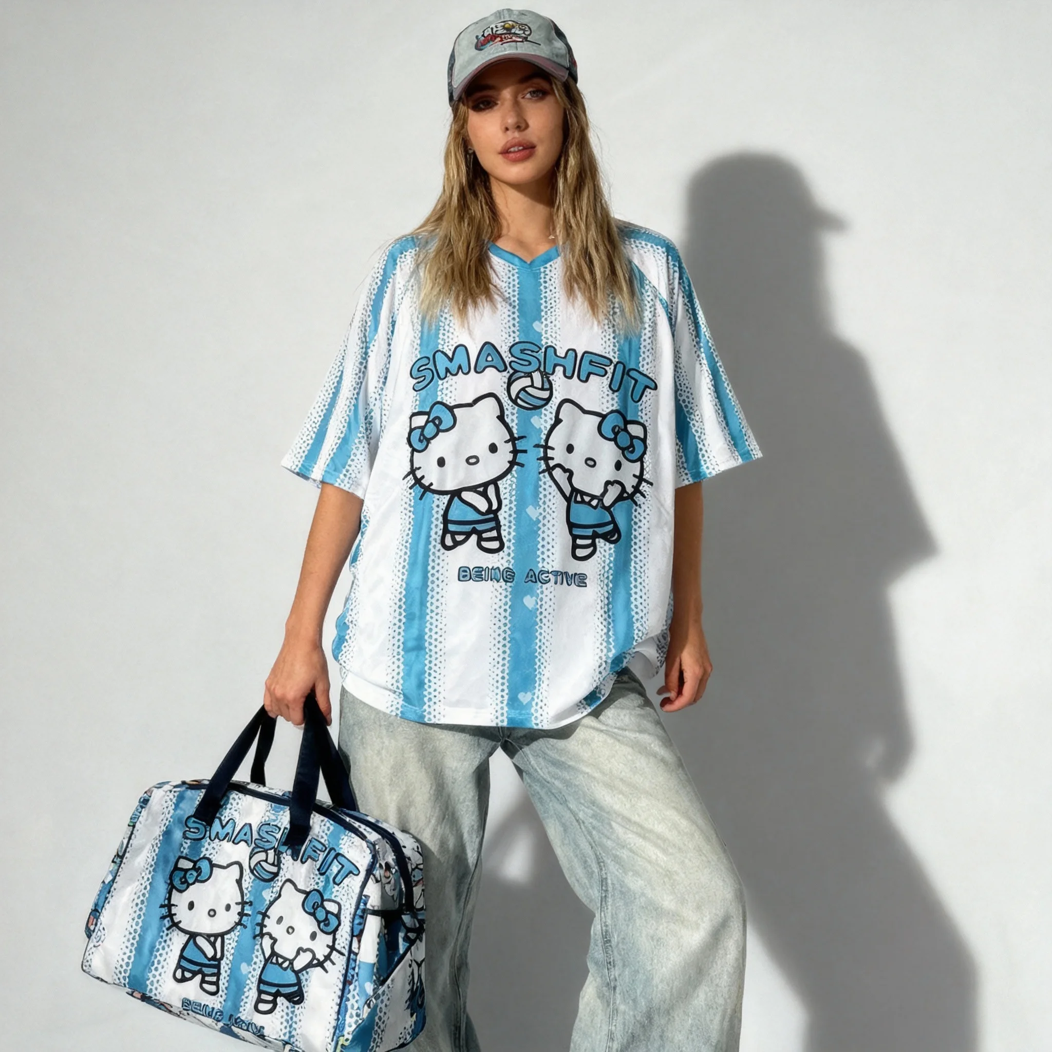 2026 سانريو الأسرة سلسلة تيشرت رياضي حلو ورائع الشارع الأمريكي تيشيرت صيفي المرأة الكبار حجم كبير قمة جديدة #4