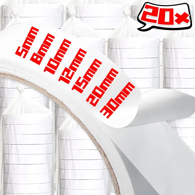 

1/20 шт. двусторонние ленты, самоклеящиеся полоски, прочная лента ручной работы, наклейки для дома, школы, офиса, фиксирующие подушечки, принадлежности 5 мм-30 мм