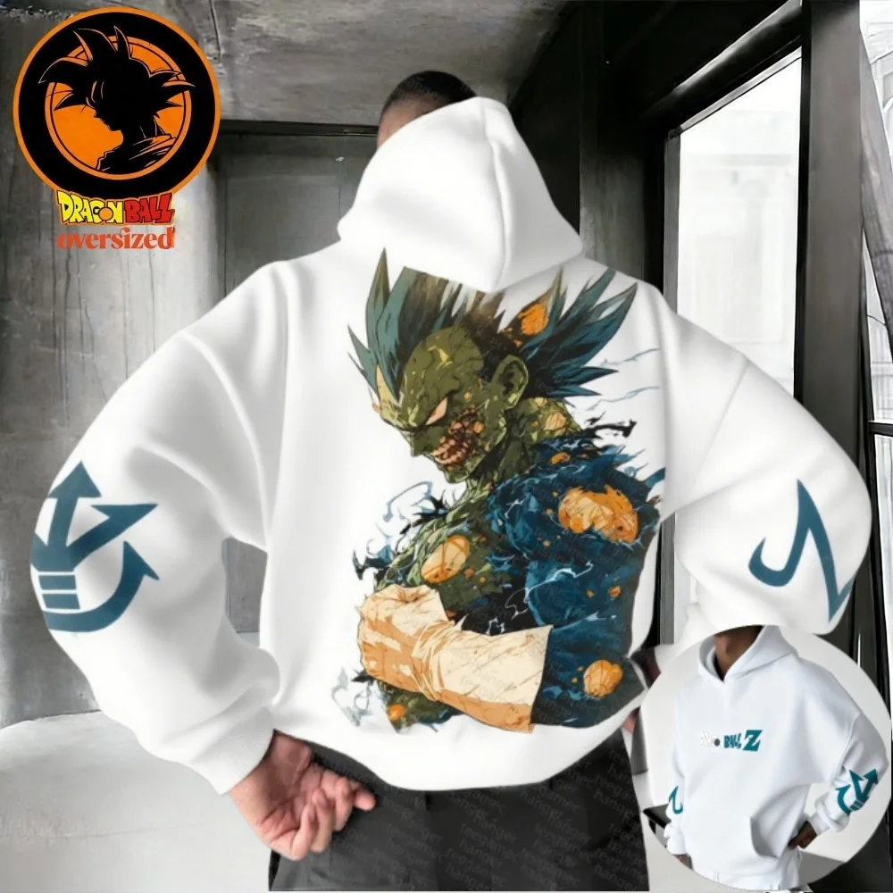 

2026 Winter Dragon Ball Retro High Quality Cotton Warm Hoodie Men's Oversized Vegeta Printed Unisex Children's Casual Coat