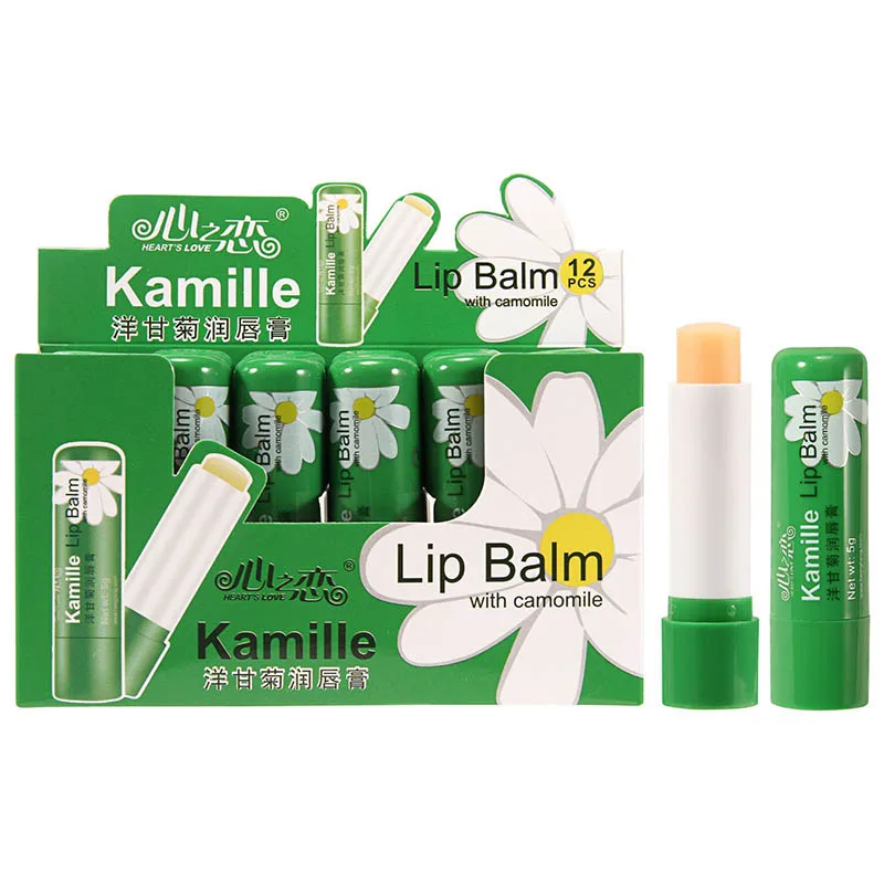 12pcs Chamomile Lip Balm Clear Long Lasting Nutritious Lip Balm Girls Students Lips Care Perfect Gifts