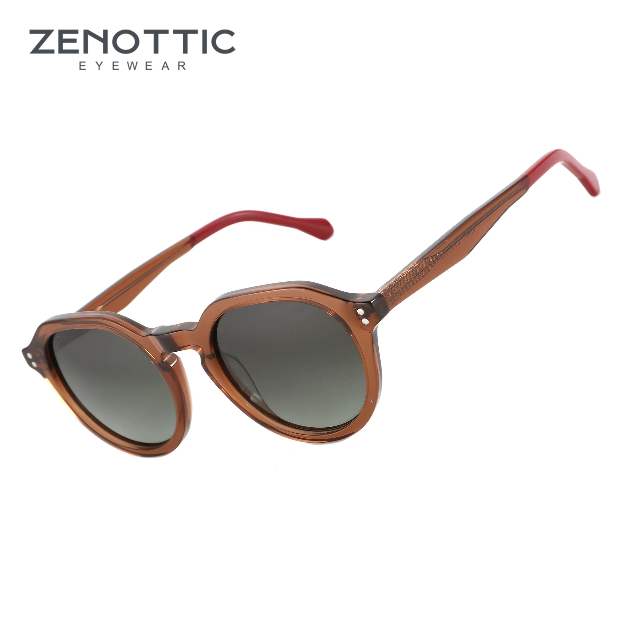 

ZENOTTIC 2024 Retro Geometry Polarized Sunglasses Famale Handmade Acetate Sun Glasses Ladies Fashion Round Frame Shades VS6511