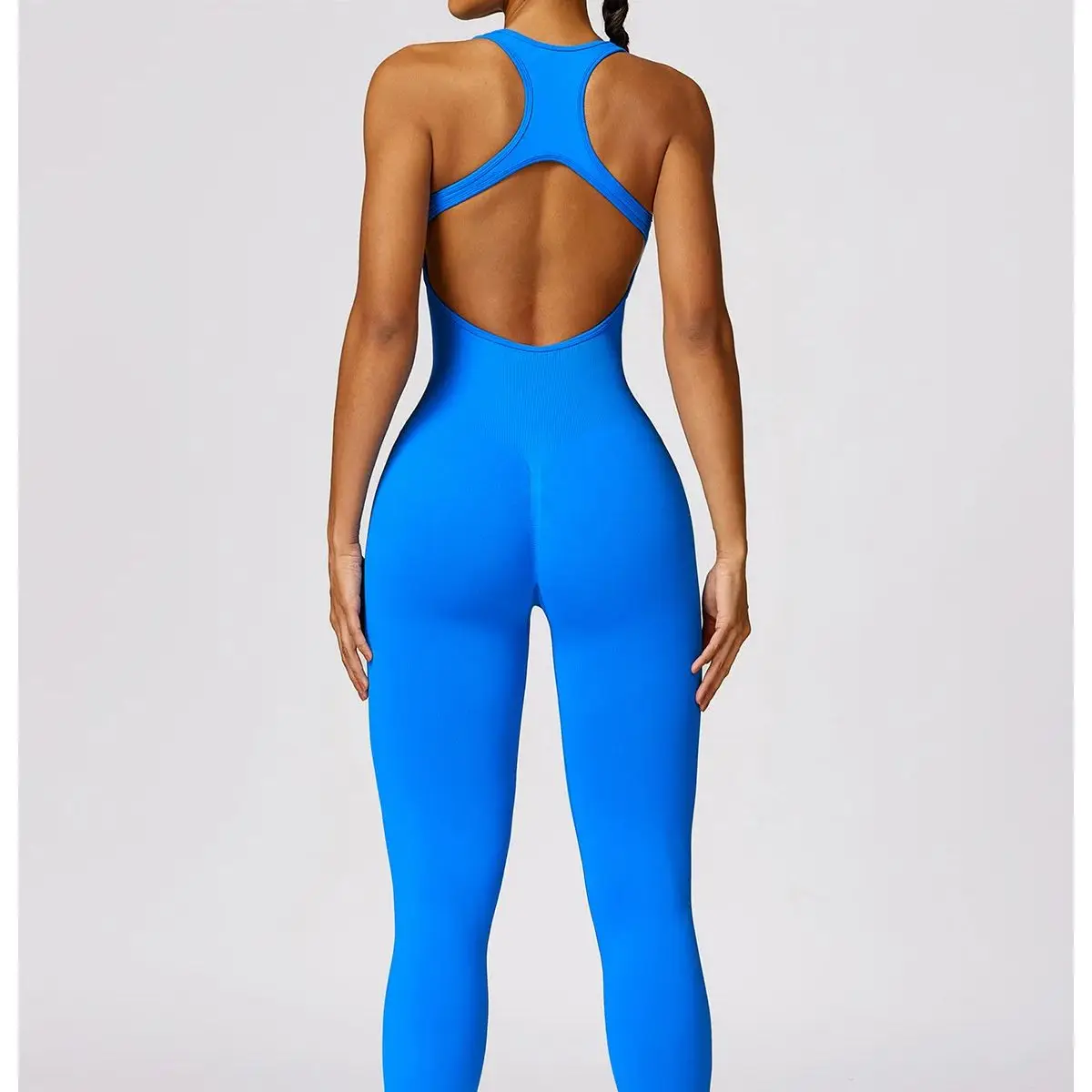 Sexy Back V Jumpsuit Gym Set Women Training Yoga Suit Sportswear Women Sports Jumpsuit Fitness Rompers Stretch Workout Bodysuits