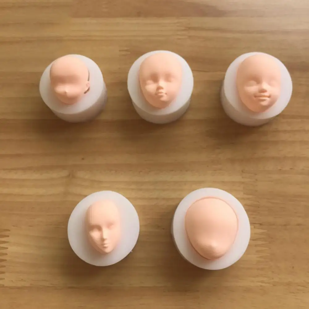 3D Dolls Face Silicone Mold Fondant Molds DIY Cake Decorating Tools Sugarcrafts Clay Chocolate Gumpaste Molds Baking Tools