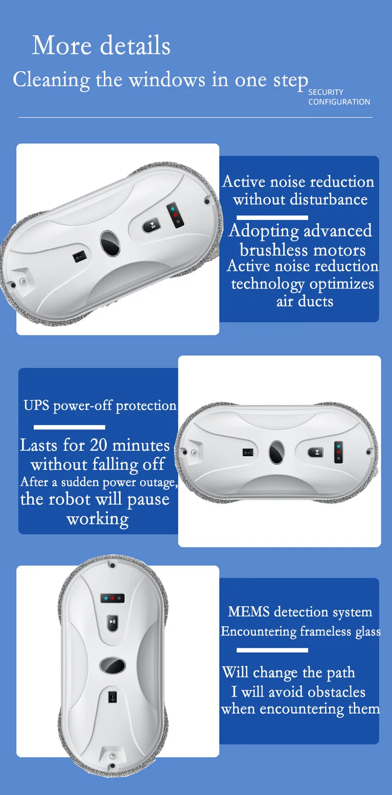 Window Cleaner Robot Large Suction Automatic Dual Spray Remote Control Window Washer Robot Multiple Cleaning Modes Household