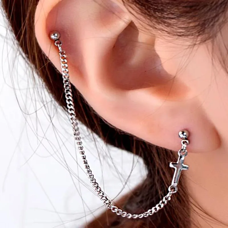 

16G 20G Ear Piercing Cartilage Conch Helix Piercing Tragus Lobe Stud Earrings Stainless Steel Body Jewelry Dangle Earring Trend