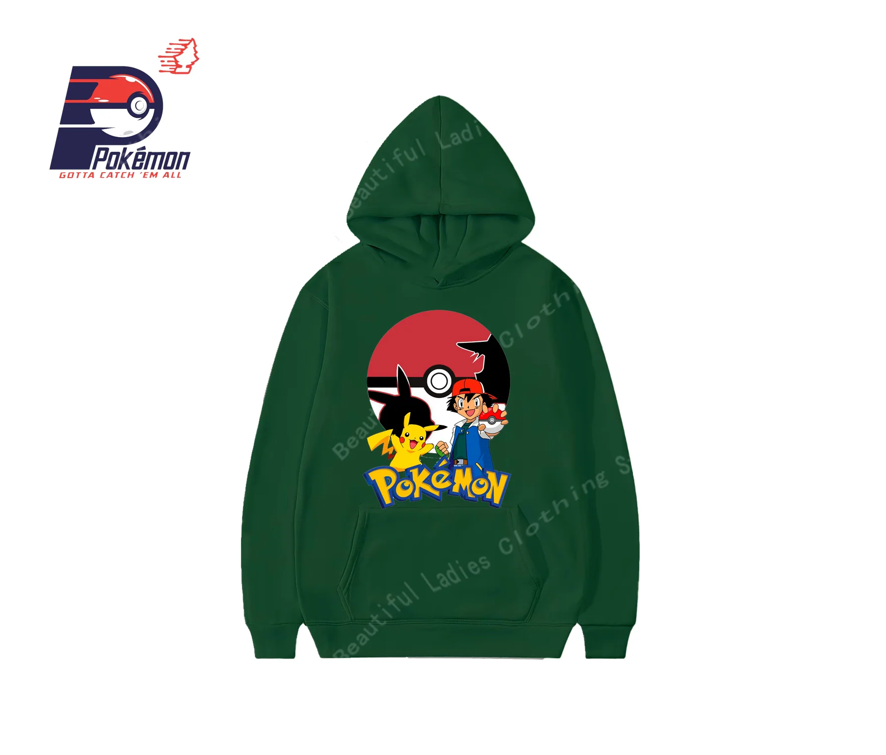 (MINISO) بوكيمون بيكاتشو لطيف طباعة خريف/شتاء جديد أزياء المرأة Crewneck هوديس السببية نمط مريح Y2K نمط هوديس