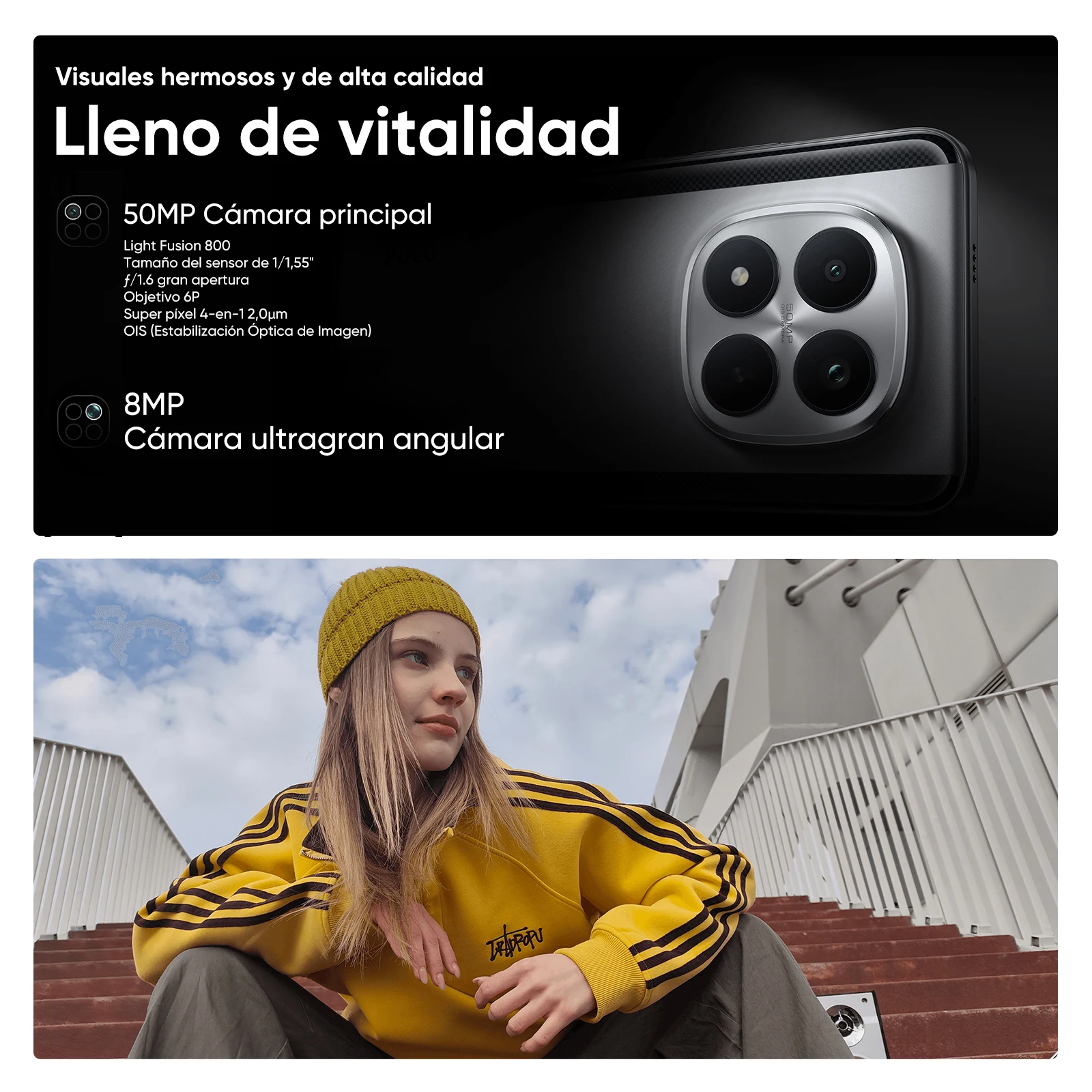 Versión Global del Teléfono Inteligente POCO M8 Pro 5G con Snapdragon ® 7s Gen 4, Pantalla AMOLED de 6.83 Pulgadas y 120 Hz, Cámara Principal de 50 MP, Batería de 6500 mAh, NFC 7