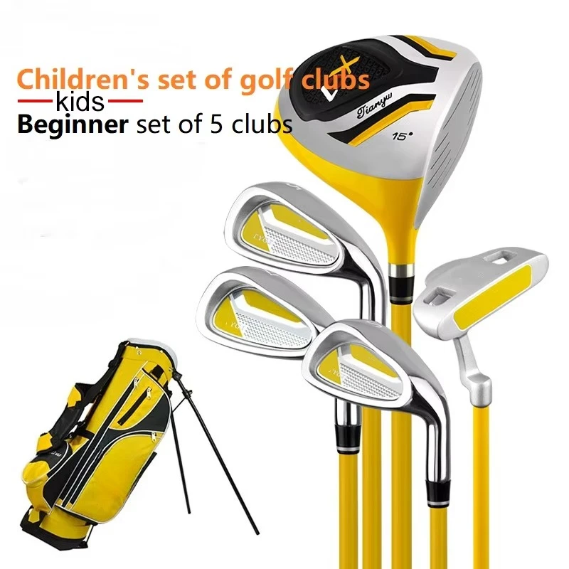Golf Clubs Complete Set With Golf Bag for Kids Driver Wood,Hybrids,Two Iron, Putter Clubs Included