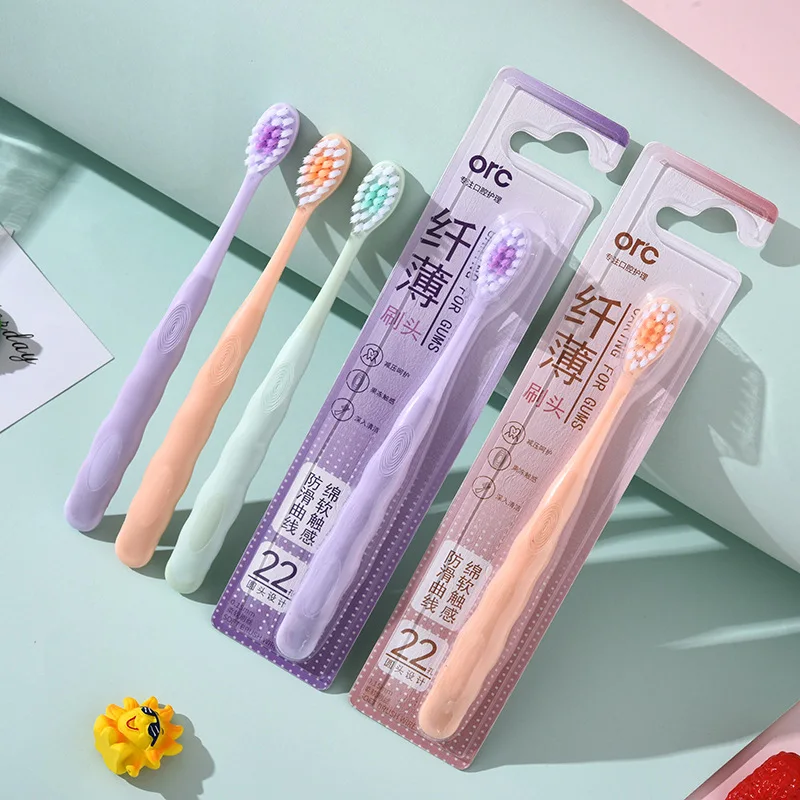 Soft Bristle Wide Head Toothbrush Adult Household Couple Set Anti Slip Curve Design Jelly Handle Deep Cleaning Gap Between Teeth