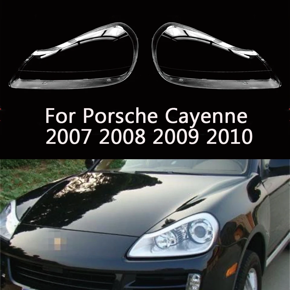 

HTTCY For Porsche Cayenne 2007 2008 2009 2010 Auto Front Headlight Cover Lamp Transparent Glass Lens Lampcover Car Accessories