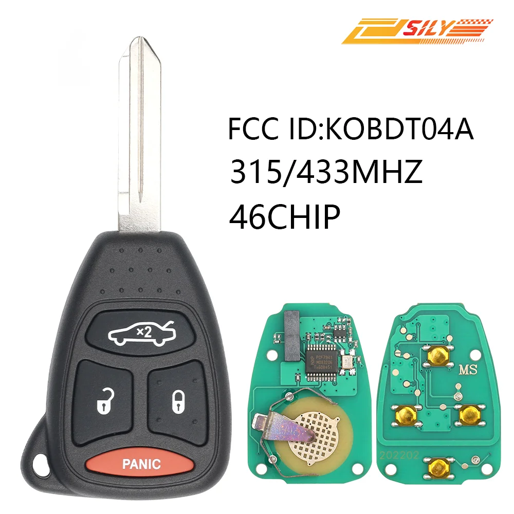 

SILY KOBDT04A ID46 315/433 Mhz Remote Car Key For Dodge RAM JEEP Commander Compass Grand Cherokee Liberty Wrangler Chrysler