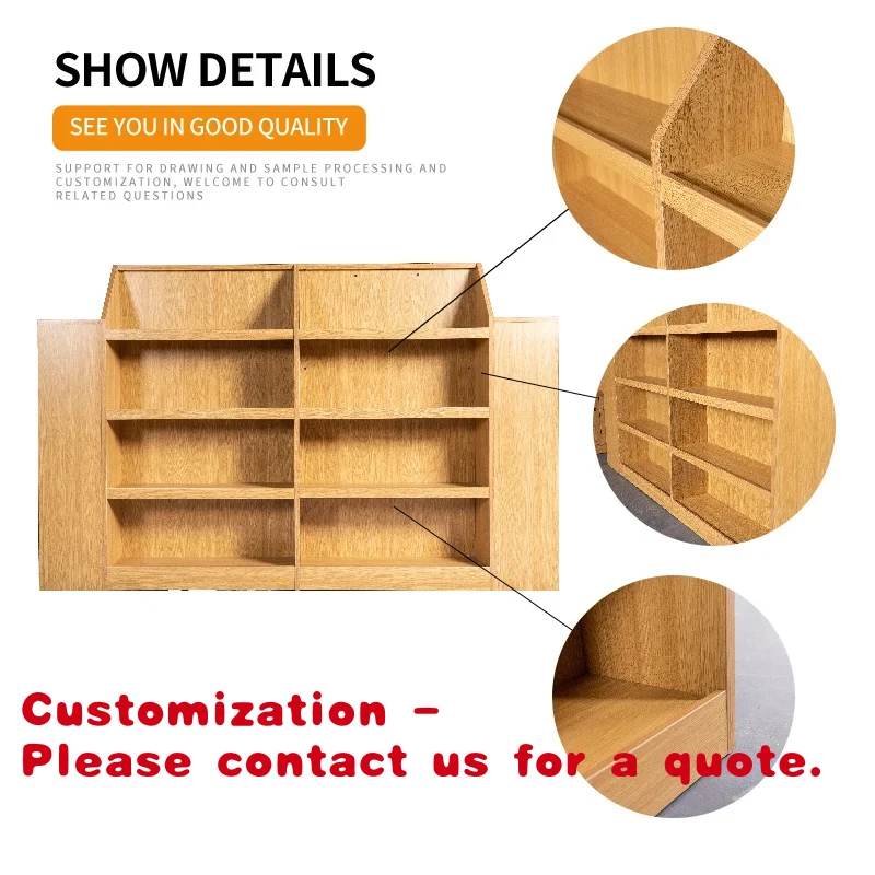 Customize.Popular Light Duty Supermarket Rack Double Display Shelf Steel & MDF Customizable Size