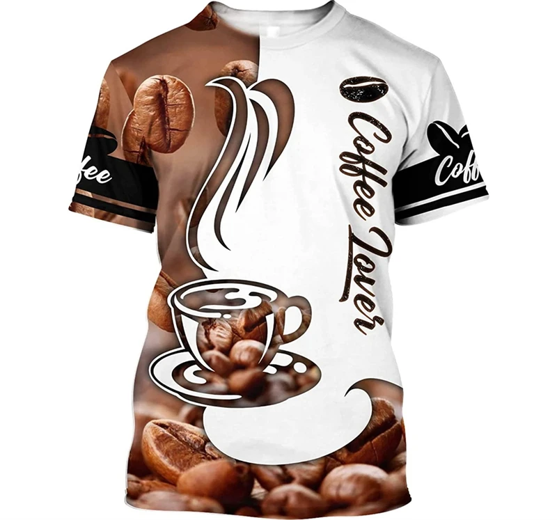 Fashion Barista T-shirt Men 3d Coffee Tools Printed Short Sleeves Tops Fashion Summer Hop Pop Loose Tees Working Clothes Tops