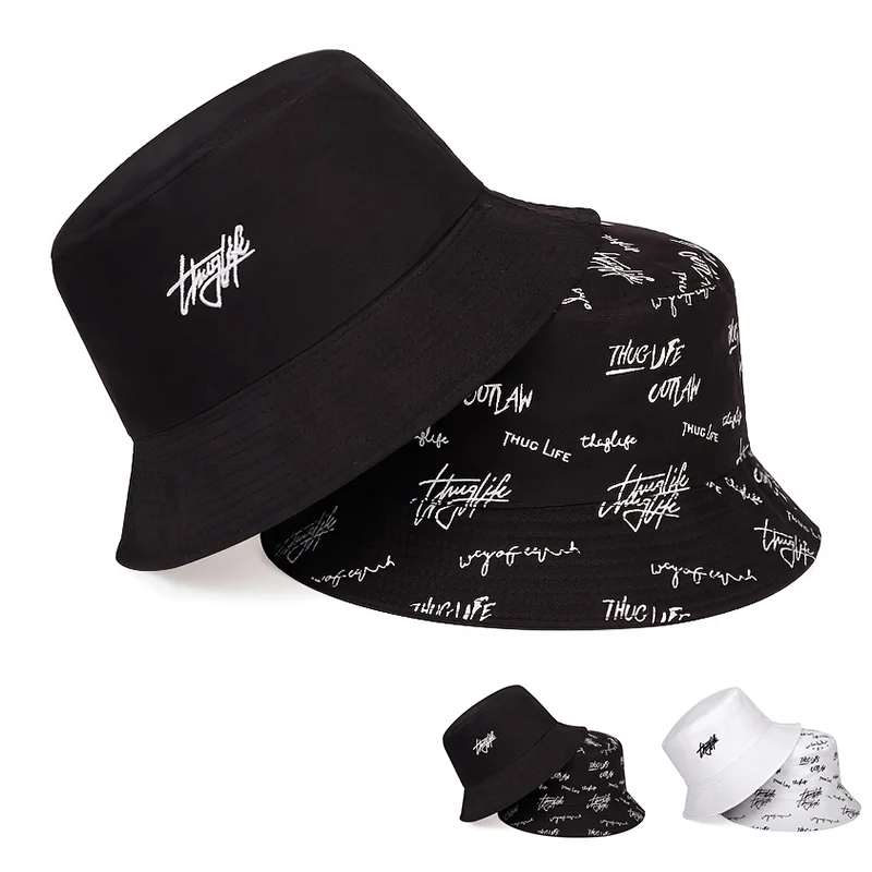1Pc Summer Fashion Men's and Women's Outdoor Double sided Printed Sunshade Fisherman's Hat