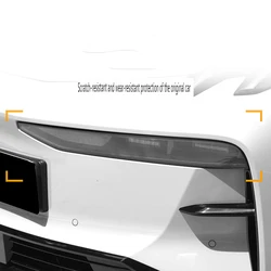 2 Pieces Car Front Headlamp Film for Zeekr X Smoked Black TPU Transparent Film Headlight Trim Strips Car Accessories