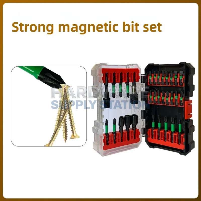 

Набор комбинированных головок для ударного инструмента с сильным магнитным креплением: шестигранная, прямая, крестообразная, в форме цветка сливы