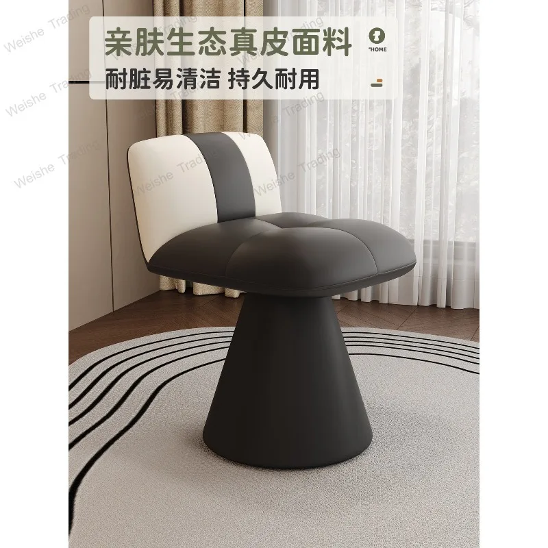 

Italian light luxury home girls bedroom makeup chair rotatable comfortable backrest dressing stool