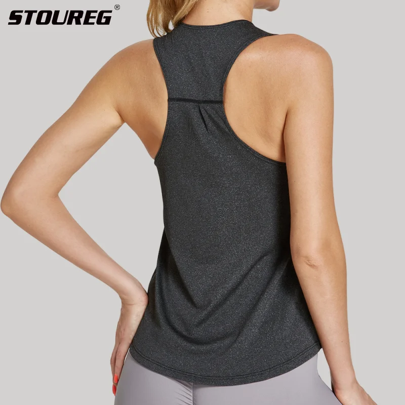 STOUREG Women Sleeveless Racerback Workout Yoga Tank Tops  Running Training Yoga Shirts Athletic Gym Fitness Sport Vest