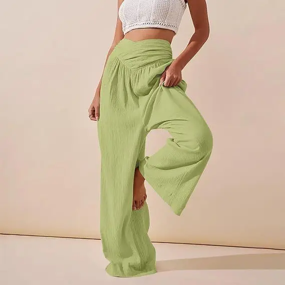 

Women's Pants Loose High-waisted Casual Wide-legged Boho Beach Pants