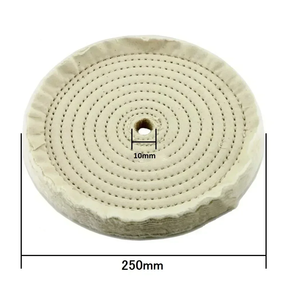 10 Inch Polishing Pad 250mm Buff Pad 50 Layers Jewelry Metal Polishing Sewn Stitch Cotton Spiral White Hot Sale