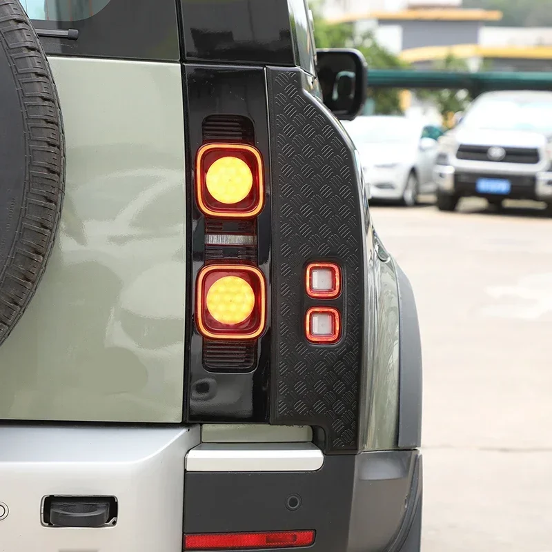 

For Land Rover Defender 90 110 130 2020-2024 ABS Bright Black Car Tail Light Indicator Plate Cover Trim Stickers Car Accessories