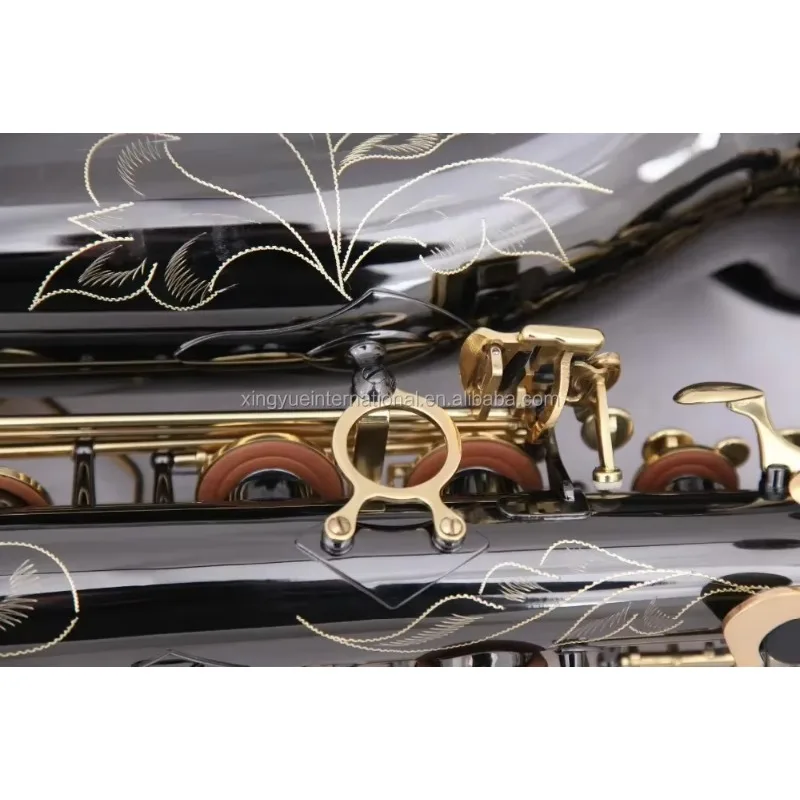 2025 ساكسفون باريتون احترافي مطلي بالنيكل الأسود لكامل الجسم مع ارتفاع F