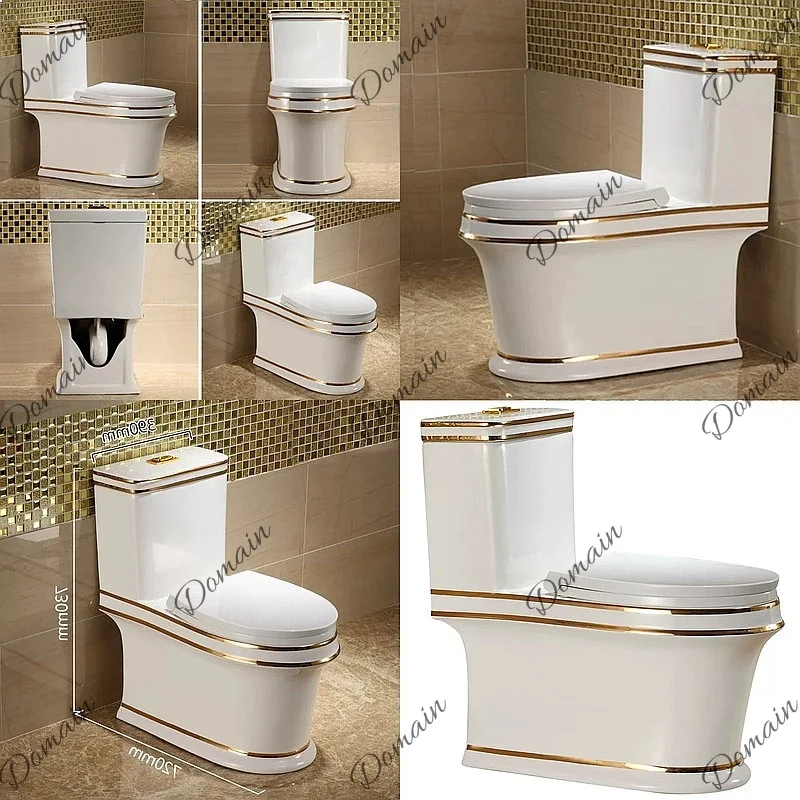 Luxury Nordic Gold Toilet with Quiet Flush Water Saving Anti Odor Super Whirlpool