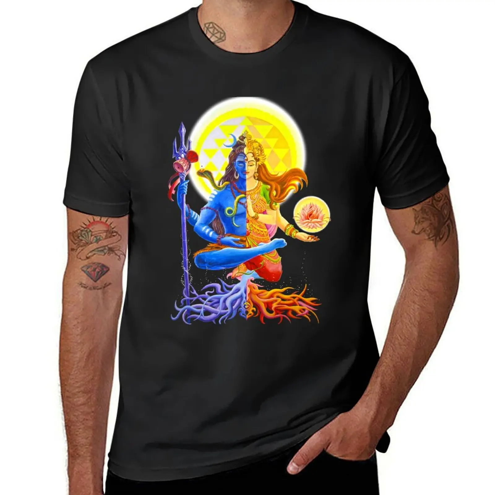 

WithoutBackground Ardhanarishvara Shiva Shakti God Goddess Halfman HalfWoman T-Shirt summer clothes workout shirts for men