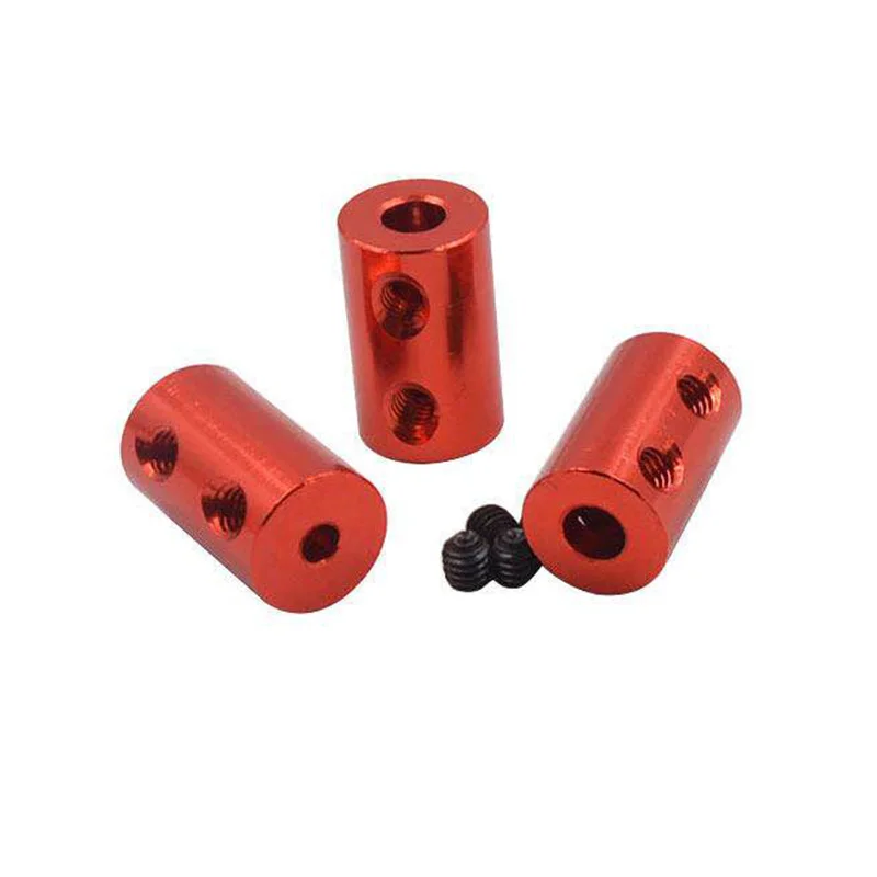 1 Pcs D14/D16 L25 3/4/5/6/6.35/7/8/10mm Aluminum Red Rigid Coupling Shaft Coupler Motor Connector DIY Car and Boat Models