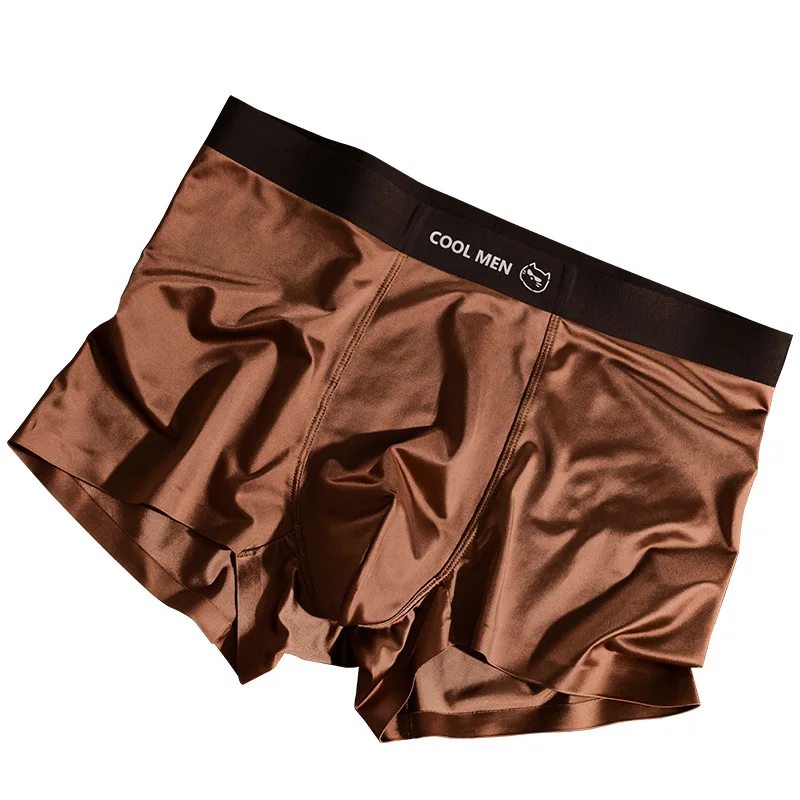 

Лето 2022, хит продаж, мужское нижнее белье из ледяного шелка с антибактериальной внутренней частью без следов, брюки с плоским углом и средней талией