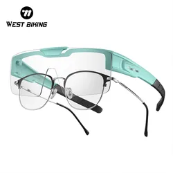 WEST BIKING Cycling Sunglasses Flip Up Photochromic/Polarized Lens Sunshades Glasses MTB Road Bike Fit Over Driving Goggles