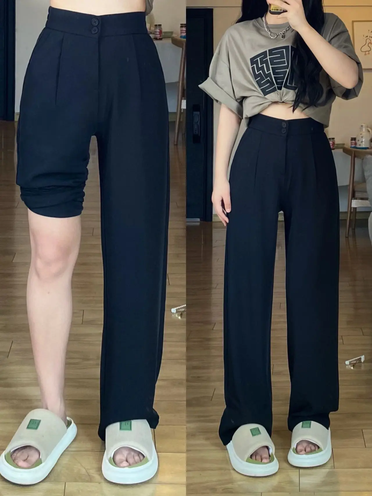 

High Waist Wide Leg Pants Women's Suit Casual plus Size Pear ape Slimming Trousers Korean Sle Commute Faion Autumn New ...