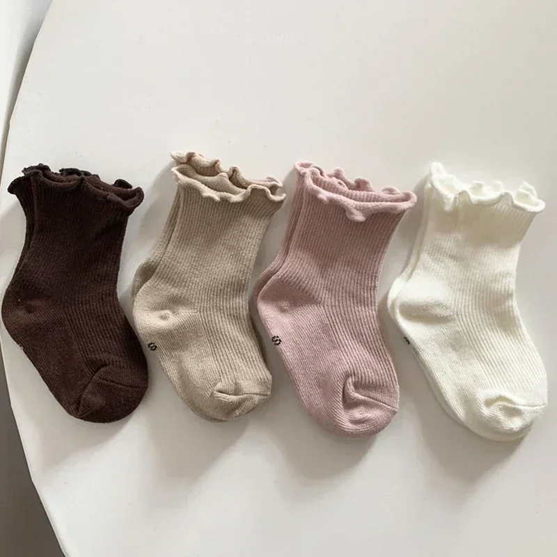 Newborn Girls Baby Socks Spring Autumn Cotton Kids Princess Socken Soft Comfortable Children Mid Length Socks Toddler Stockings